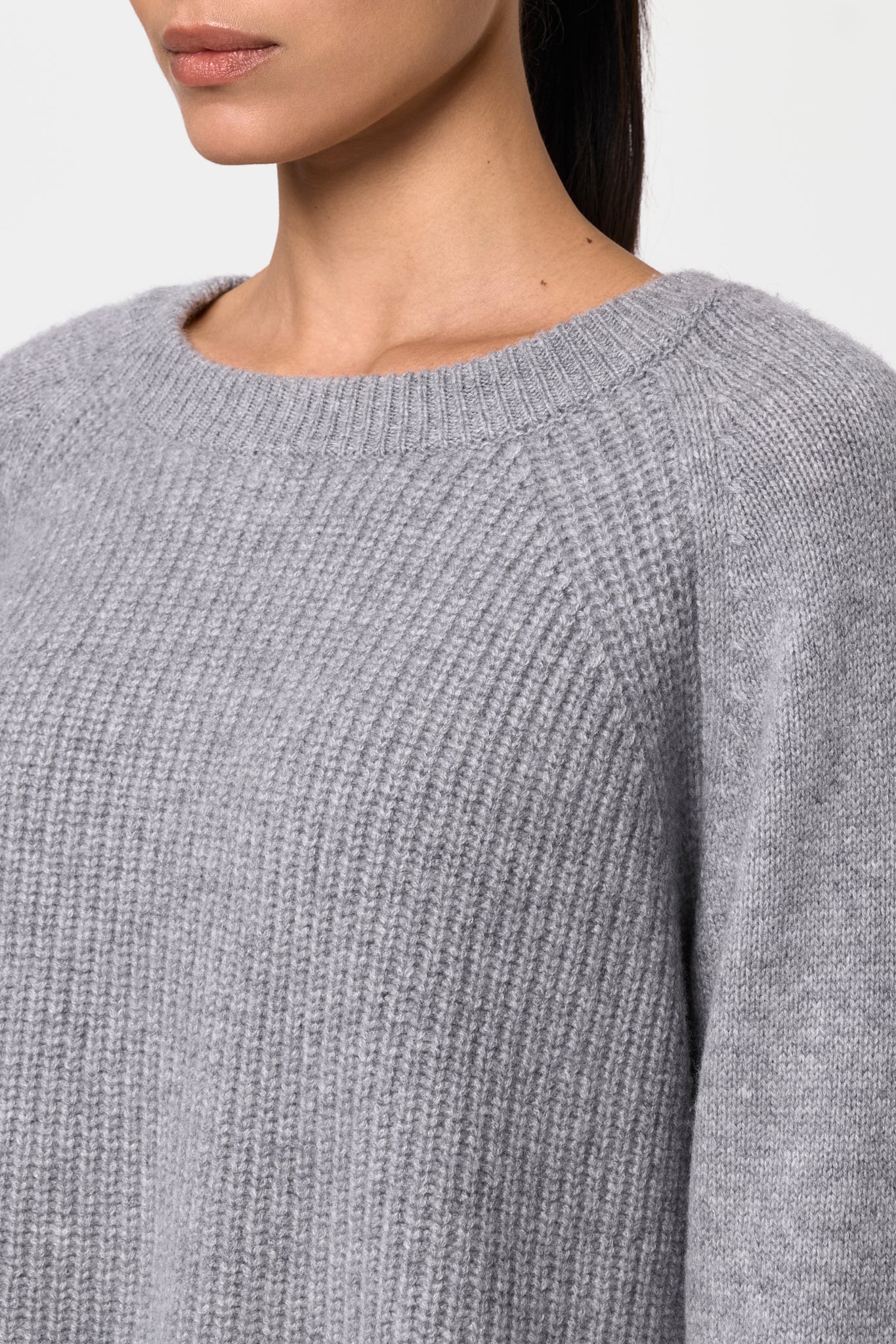 MANERA Kaschmir-Pullover grau