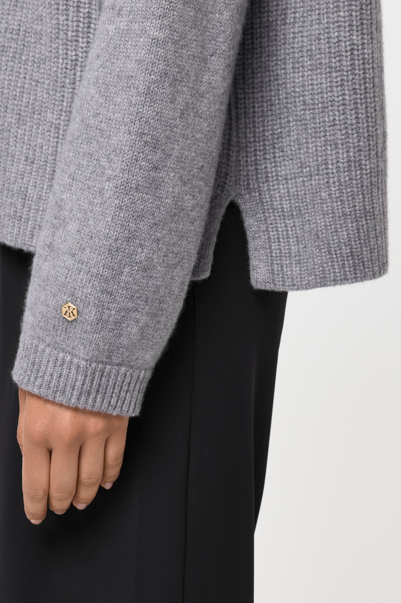 MANERA Kaschmir-Pullover grau
