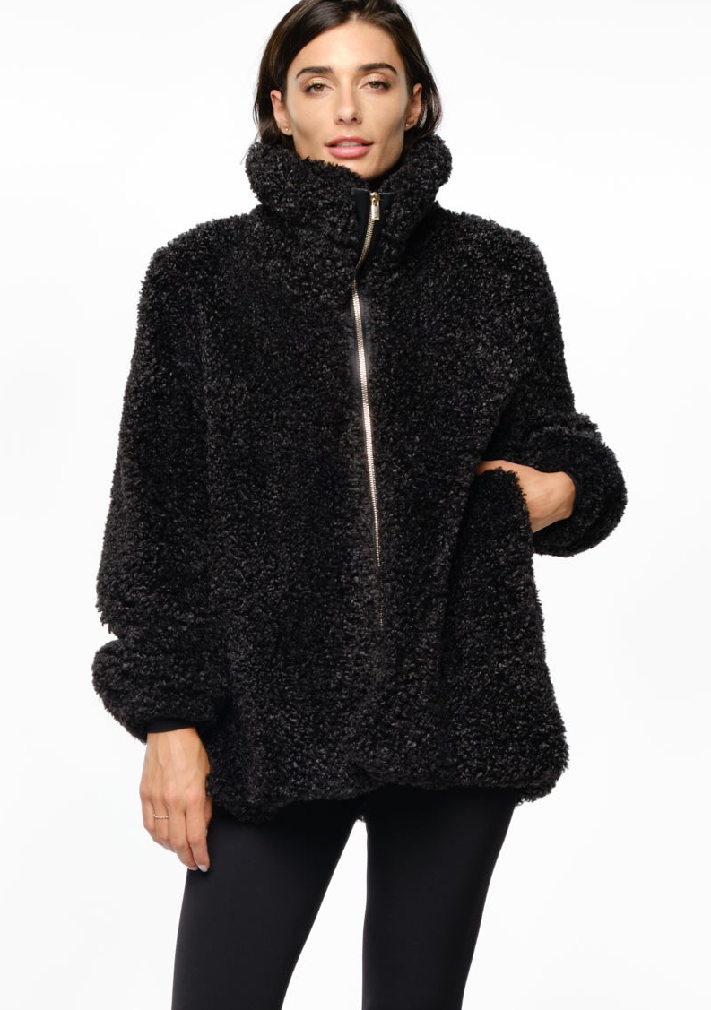 MILU Kunstfell Jacke schwarz