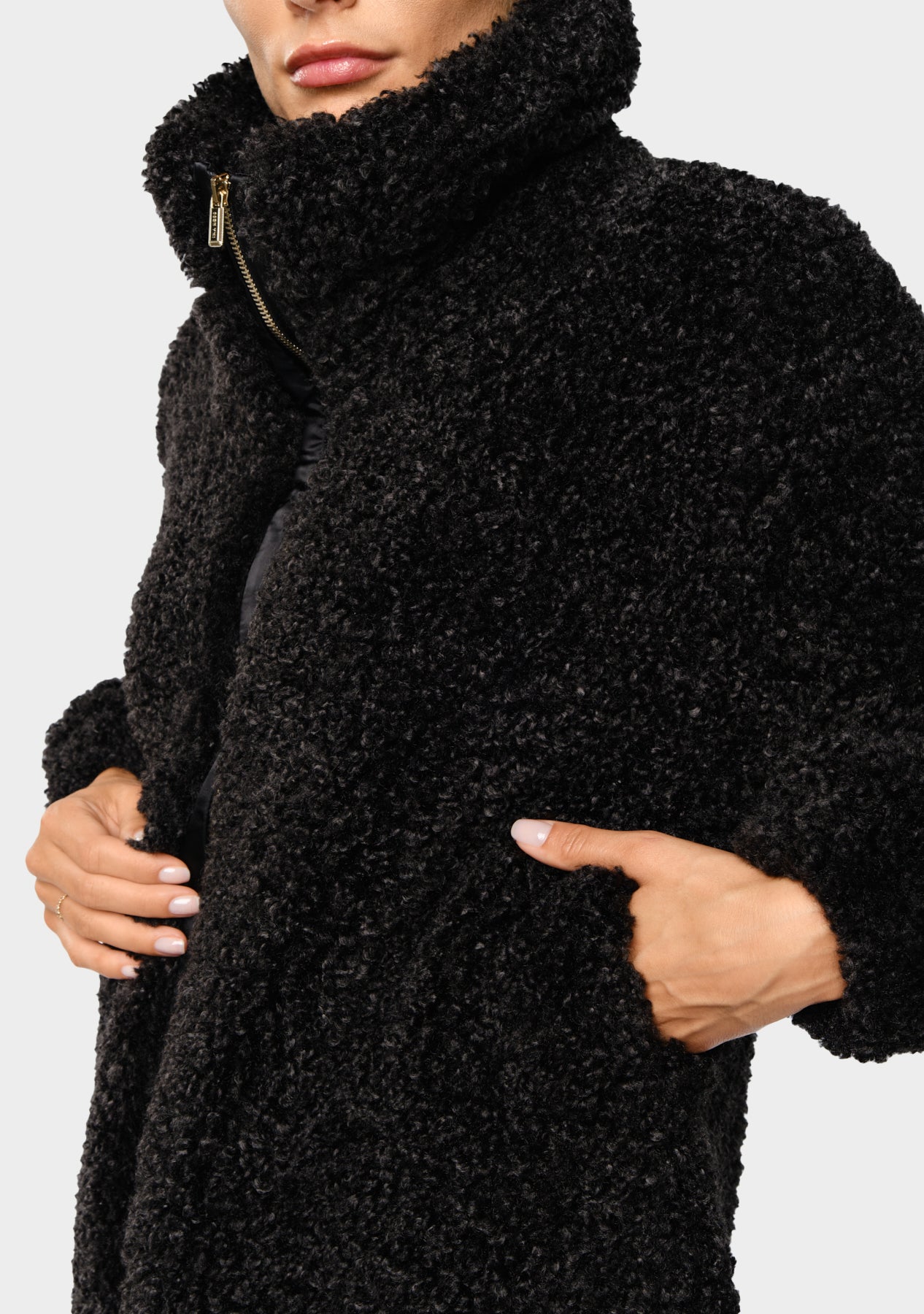 MILU Faux Shearling Jacket black