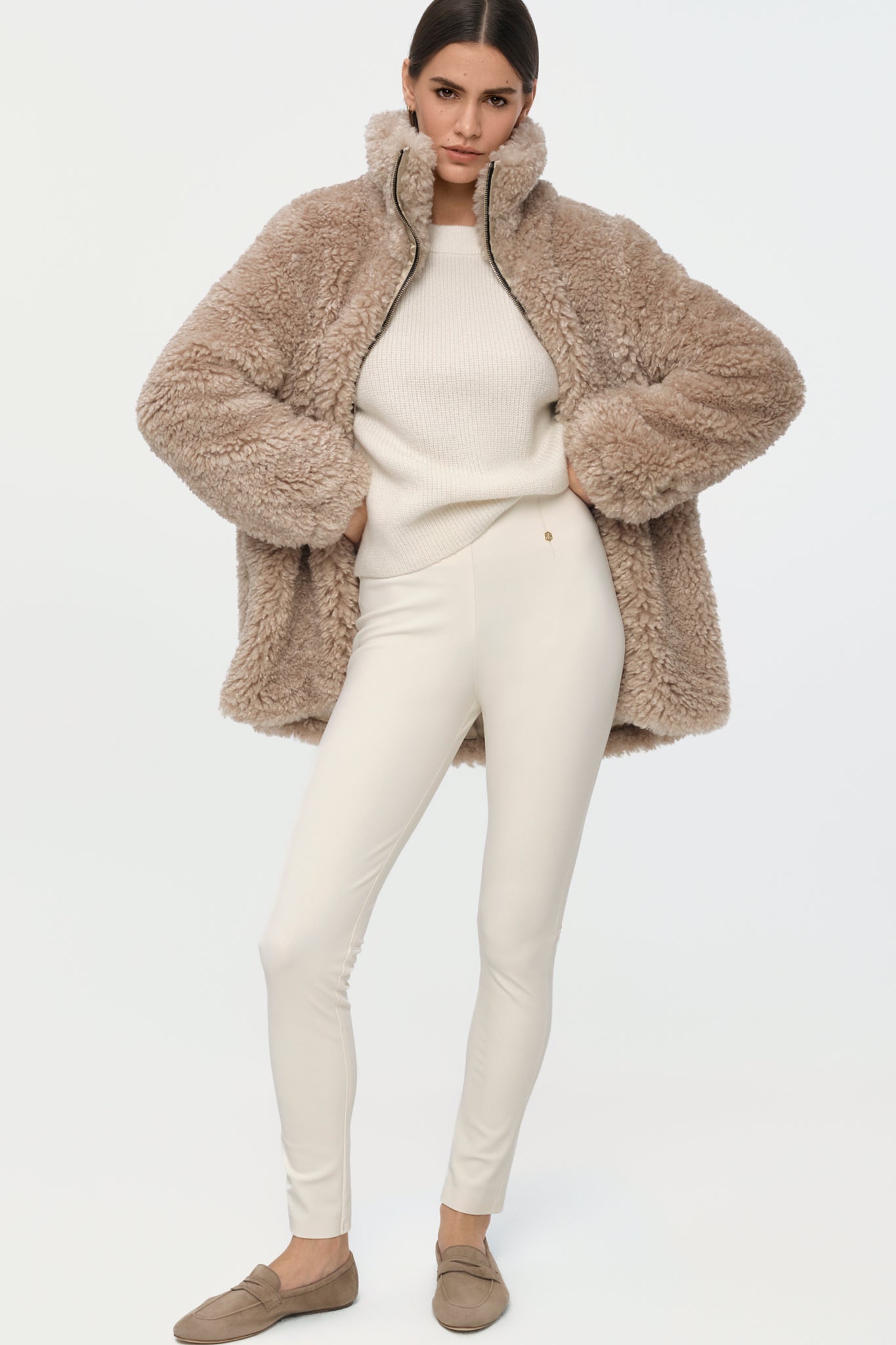 MILU Faux Shearling Jacket oat