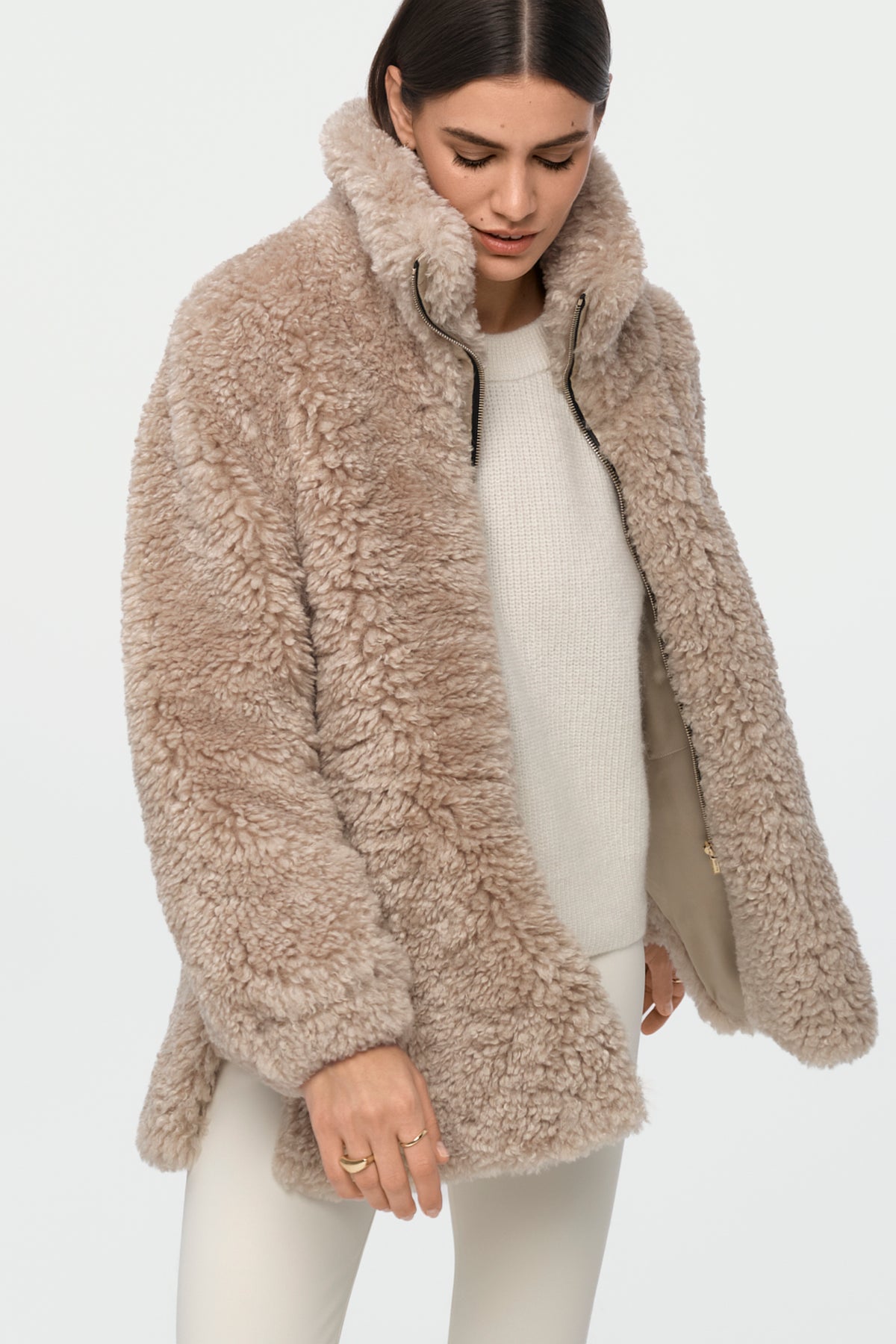 MILU Faux Shearling Jacket oat
