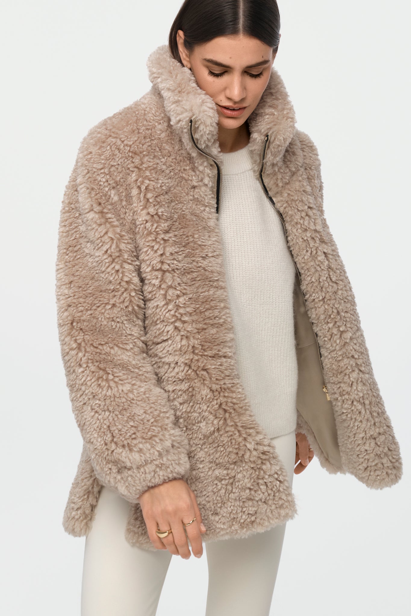 MILU Faux Shearling Jacket oat