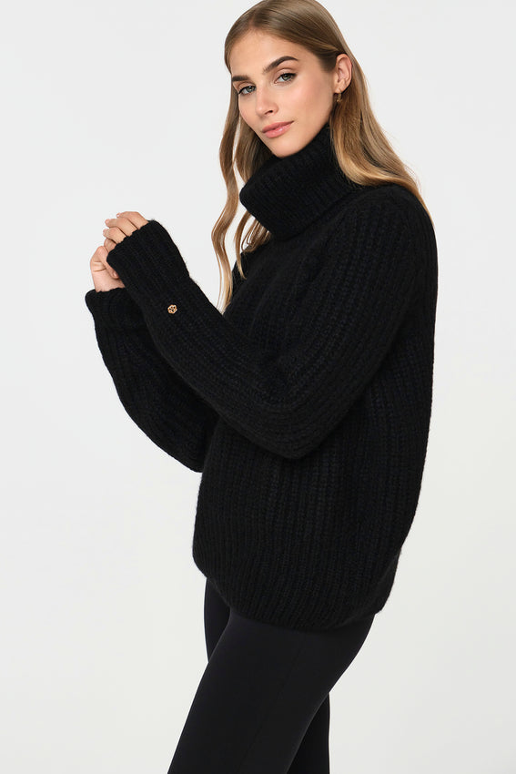 PELLICI Alpaca-Blend Pullover schwarz