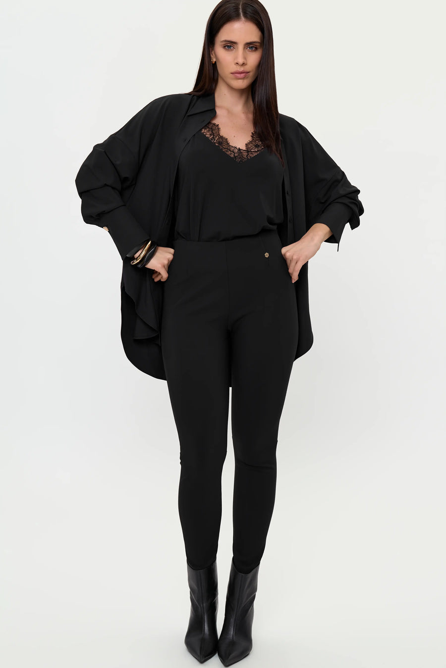 MARASAL Stretch Hemd schwarz