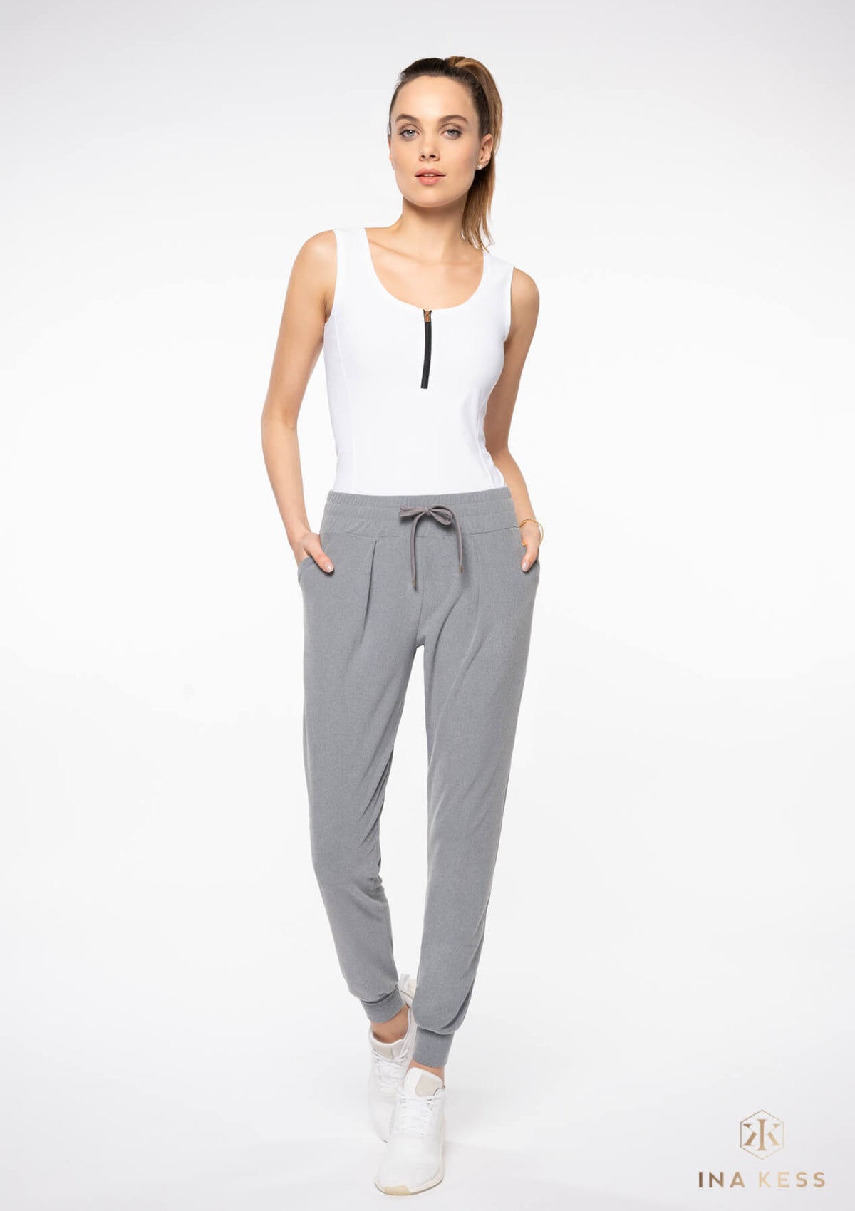 LUXE PLUSH Track Pants crystal grey