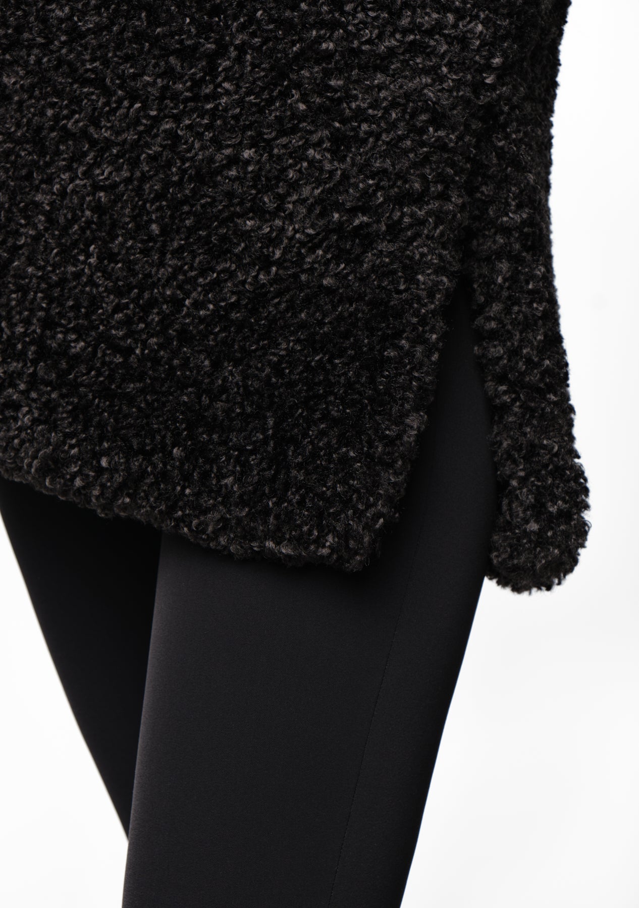 MILU Kunstfell Jacke schwarz