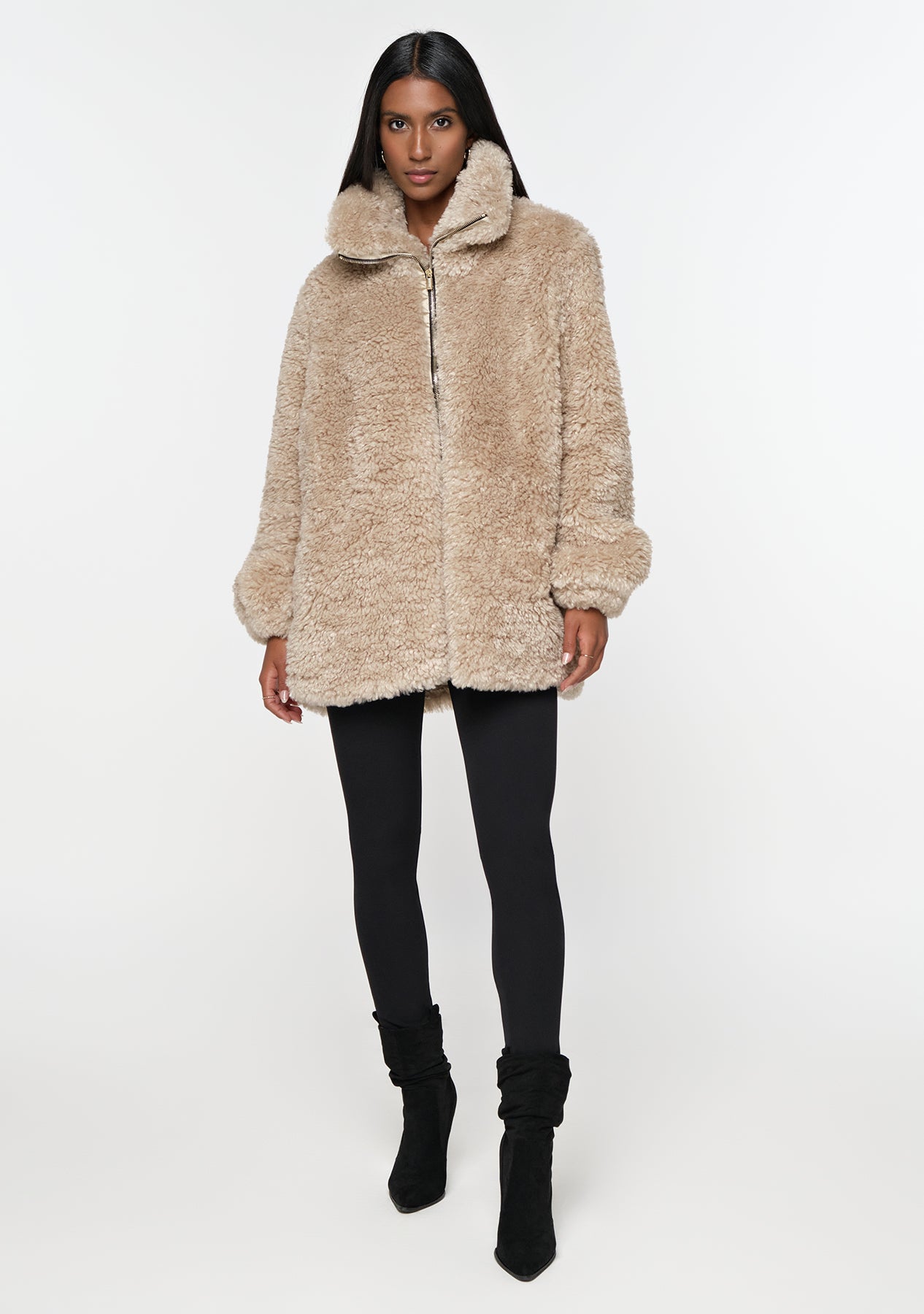 MILU Faux Shearling Jacket oat