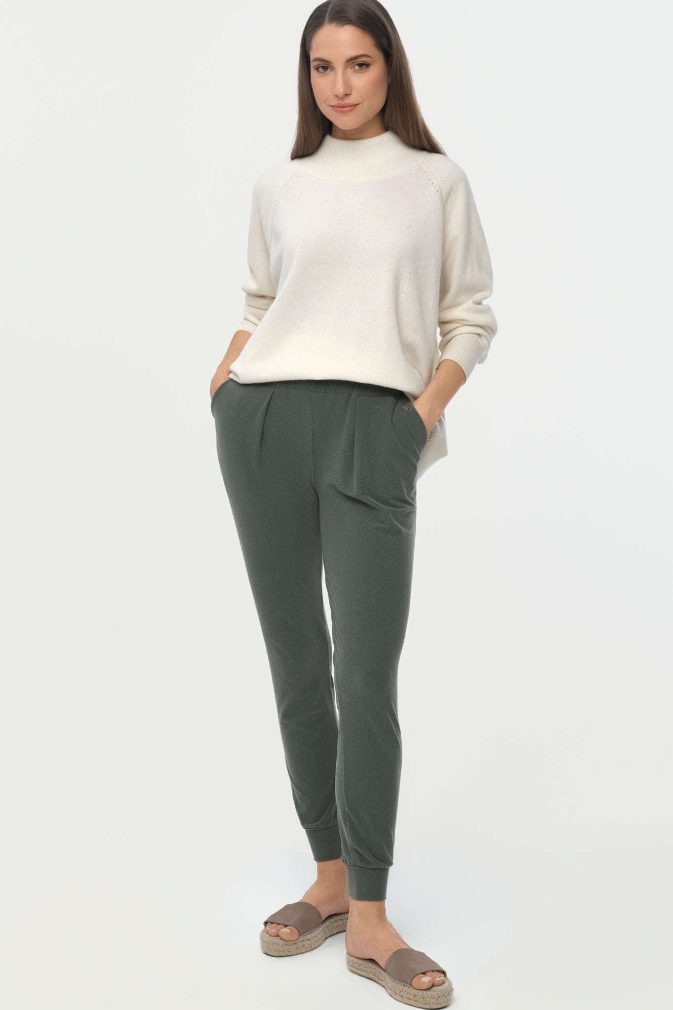LUXE PLUSH Track Pants vetiver green