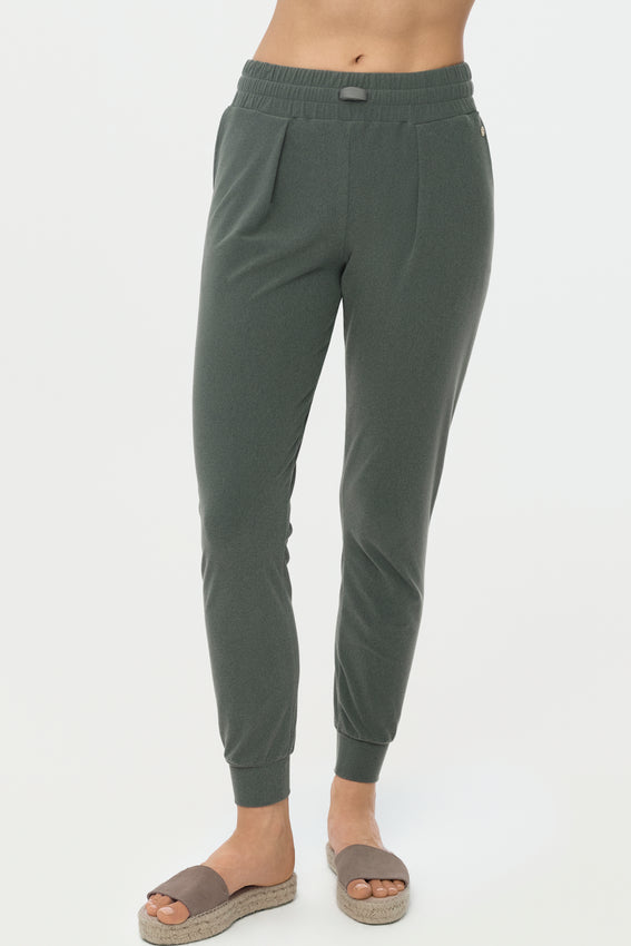 LUXE PLUSH Track Pants vetiver green