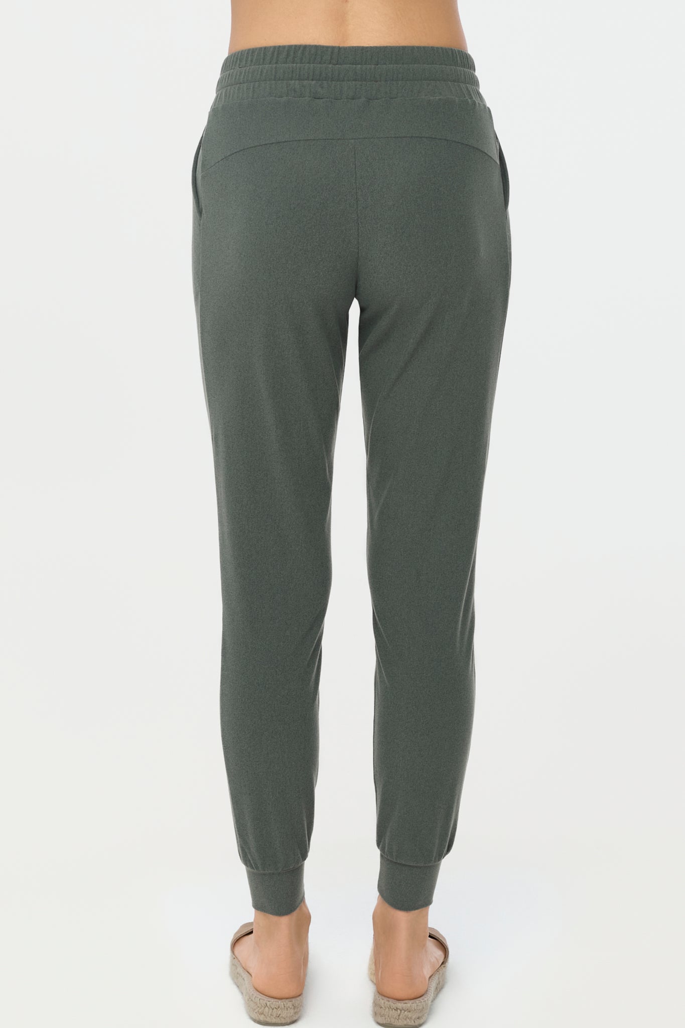 LUXE PLUSH Track Pants vetiver green