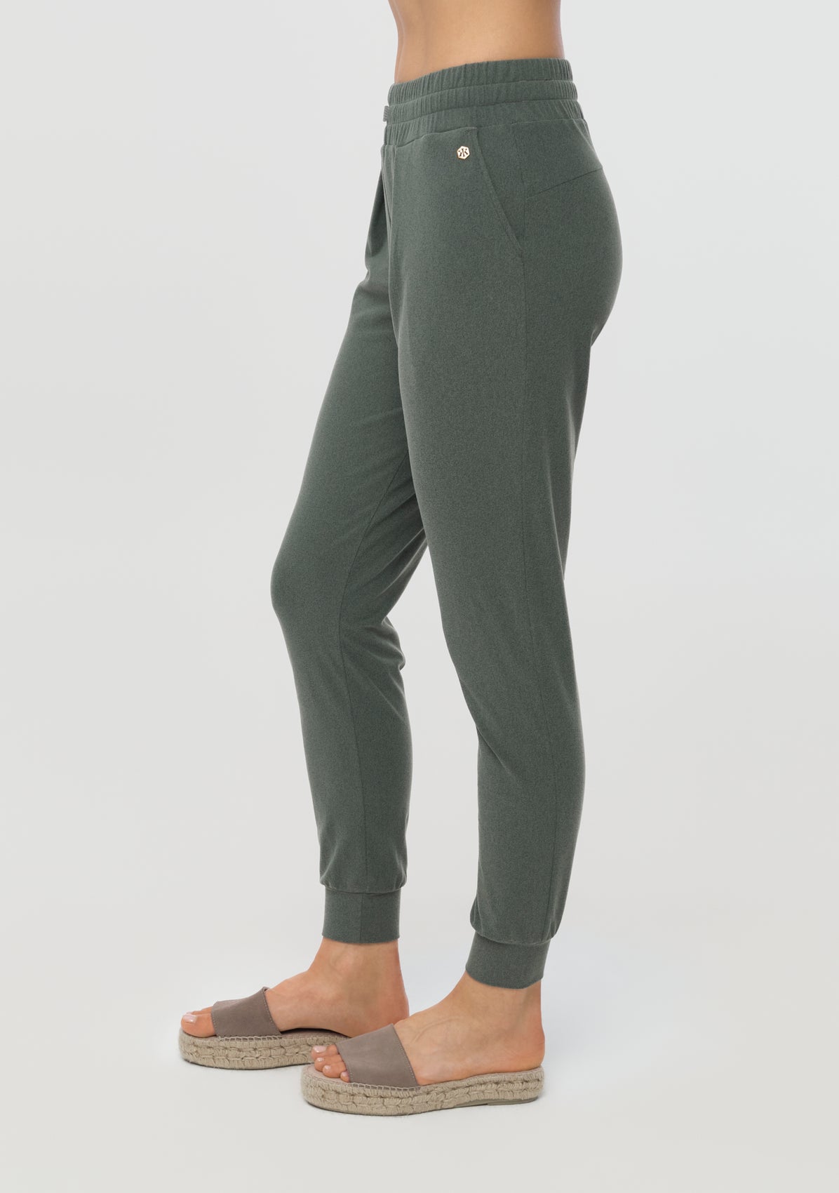 LUXE PLUSH Track Pants vetiver green