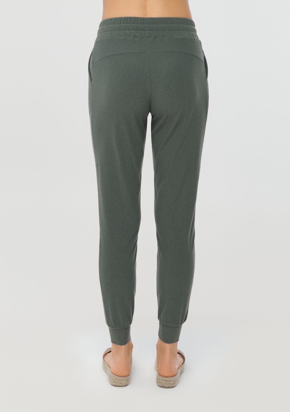 LUXE PLUSH Track Pants vetiver green