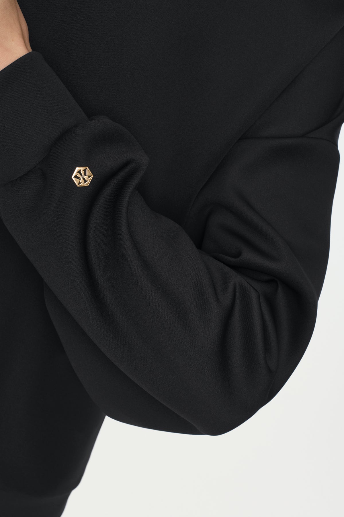 MERLIN Pullover schwarz mit weissem Print