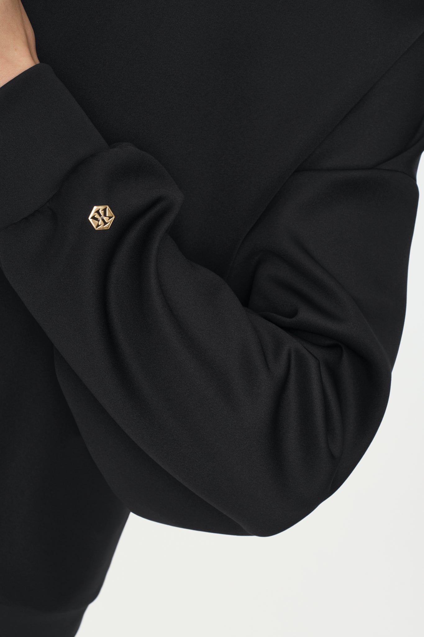 MERLIN Pullover schwarz mit weissem Print