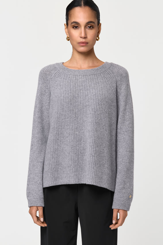 MANERA Kaschmir-Pullover grau