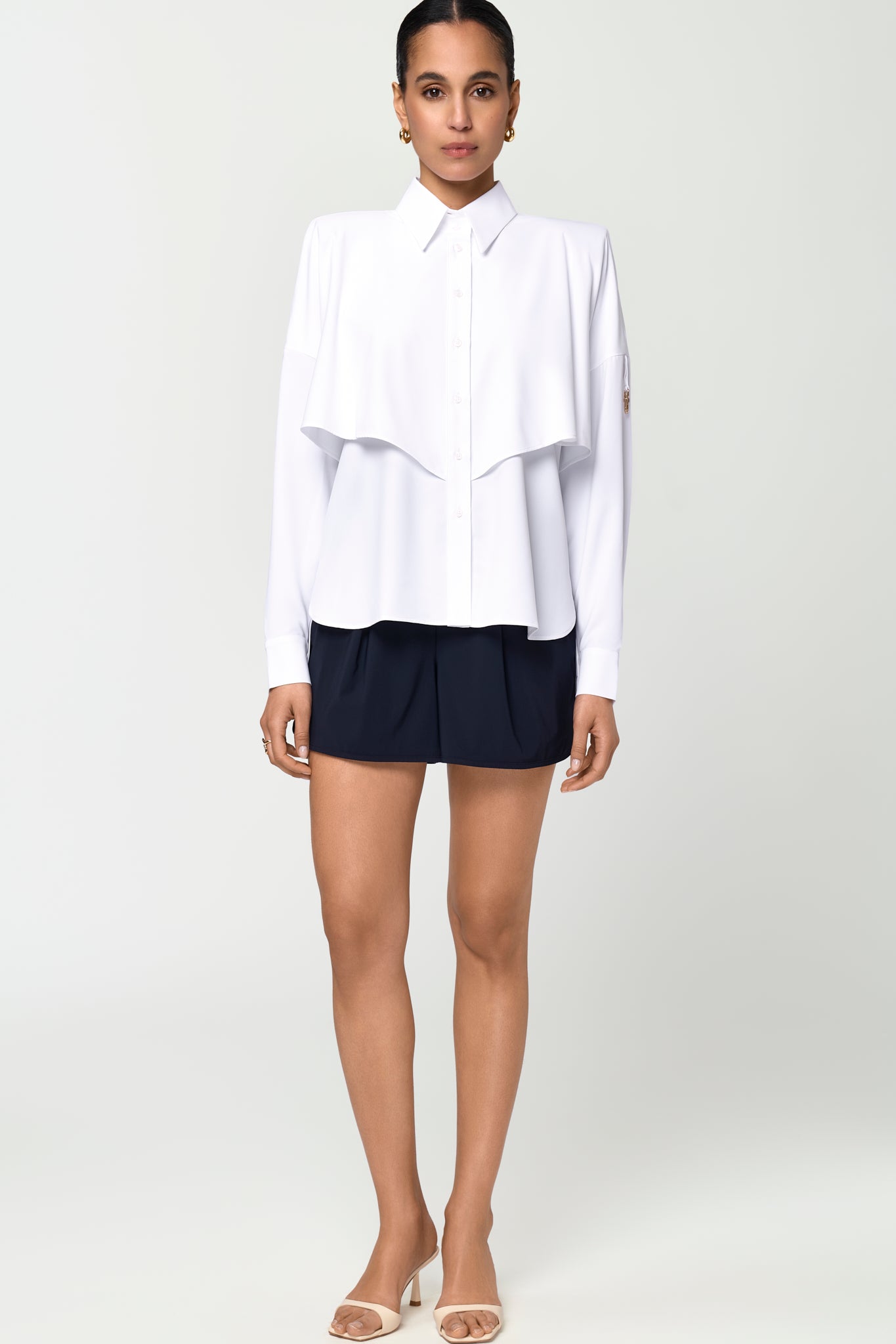 DISQUE Trench Shirt white