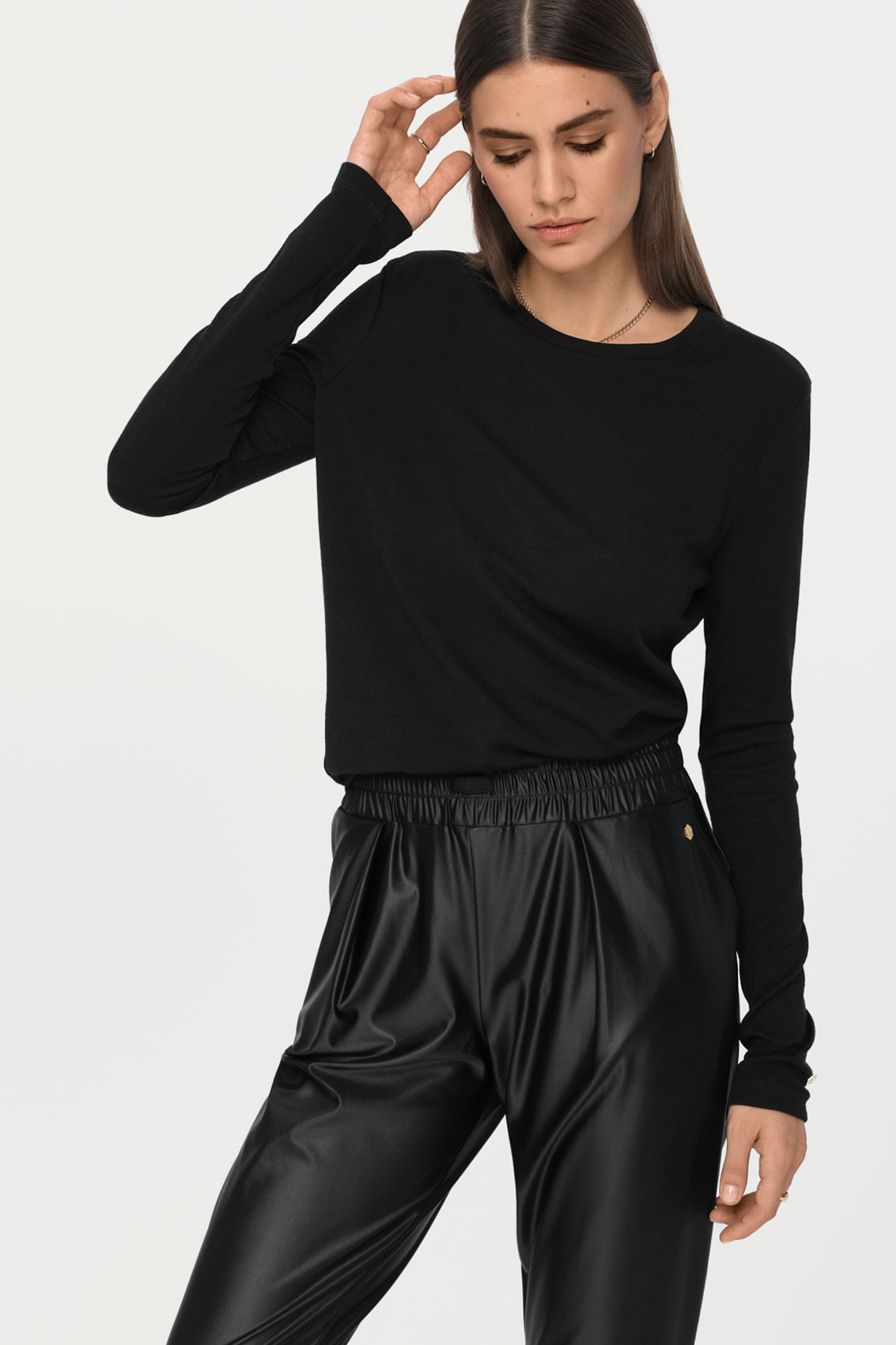 DELCORSO Merino Pullover schwarz