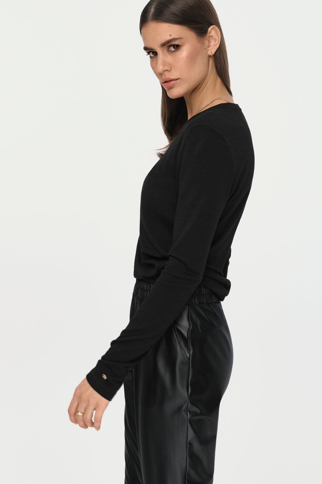 DELCORSO Merino Pullover schwarz