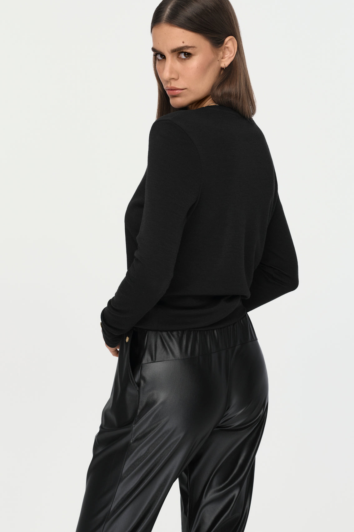 DELCORSO Merino Pullover schwarz
