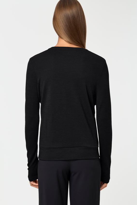 DELCORSO Merino Pullover schwarz