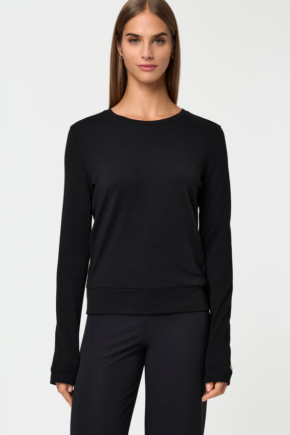 DELCORSO Merino Pullover schwarz