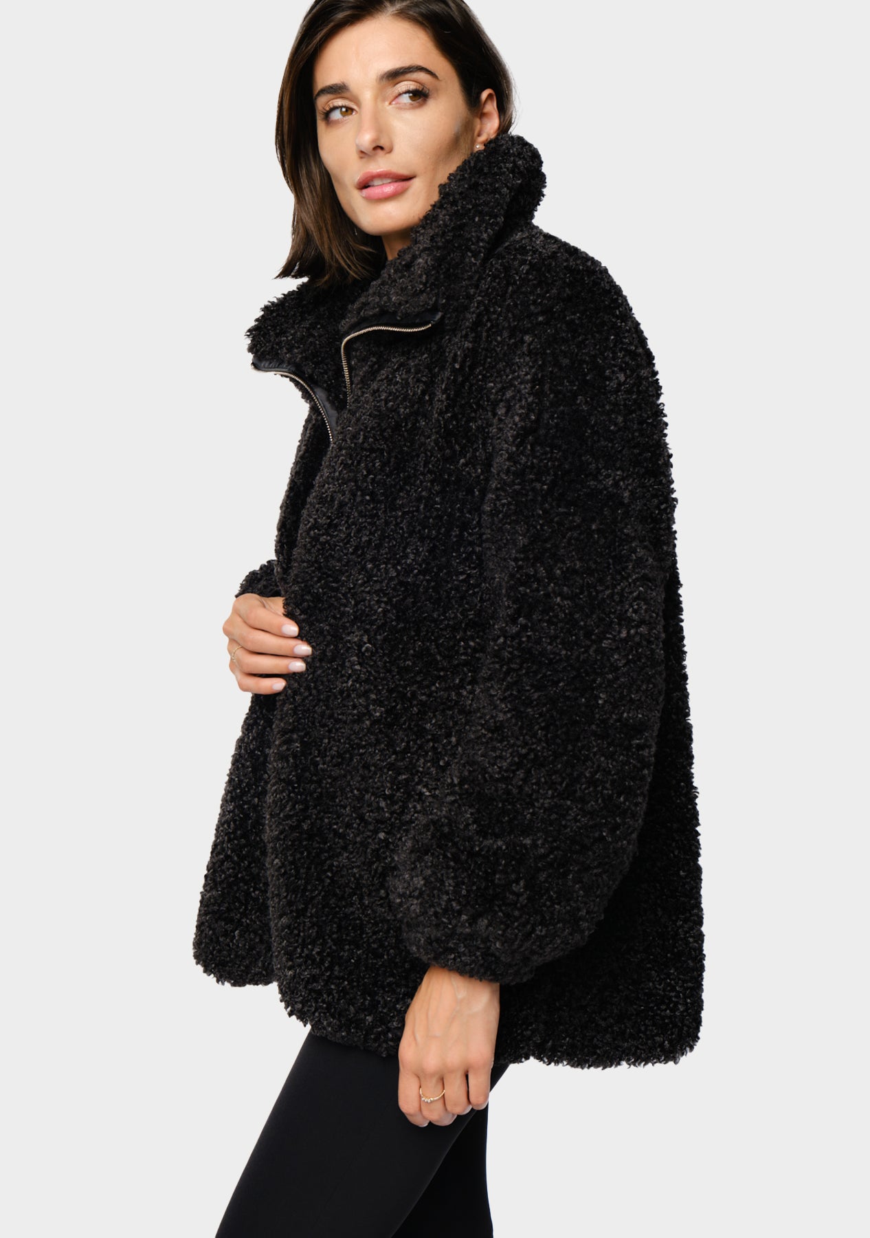 MILU Kunstfell Jacke schwarz