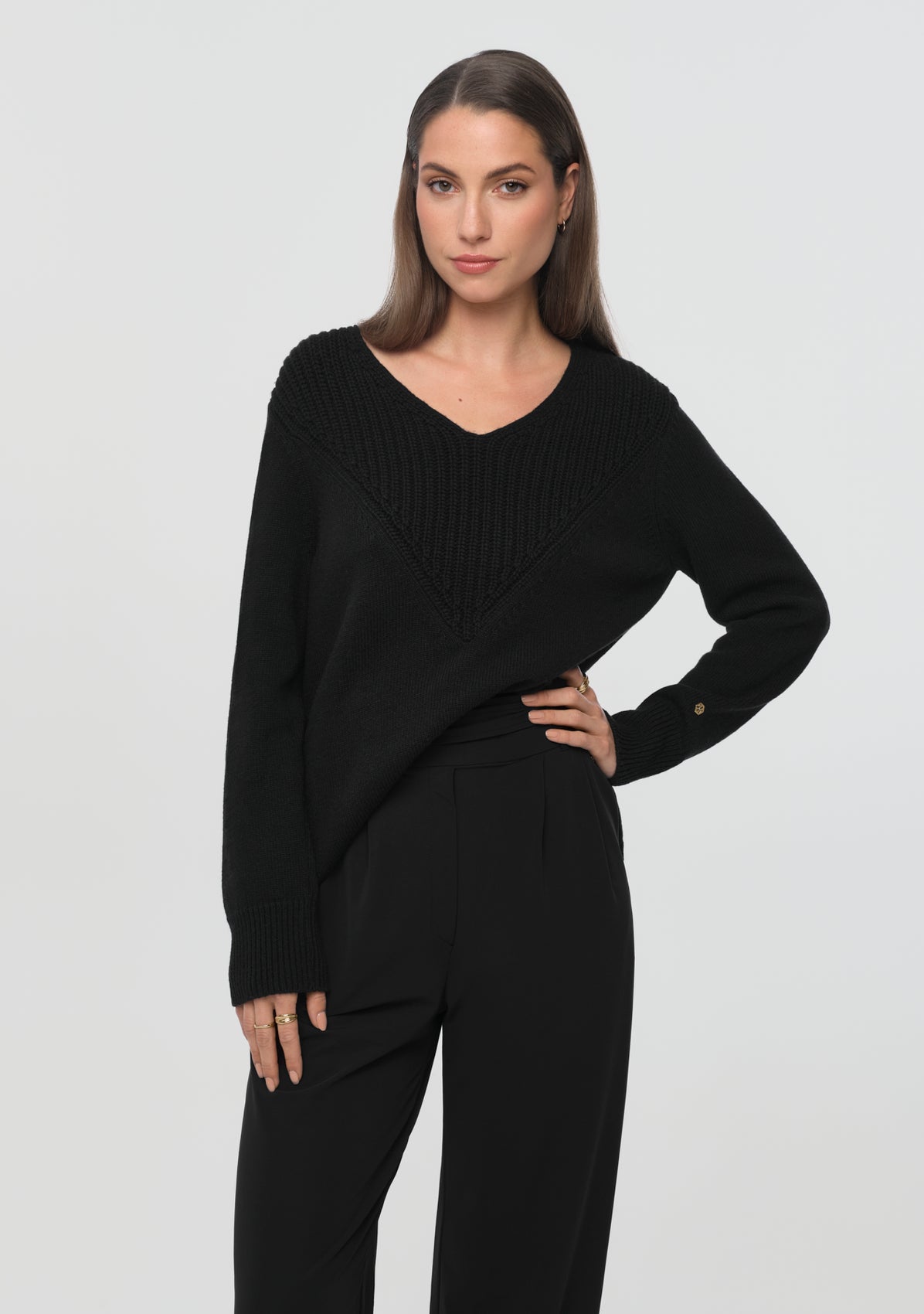 NEROLA Merino Cashmere Pullover black