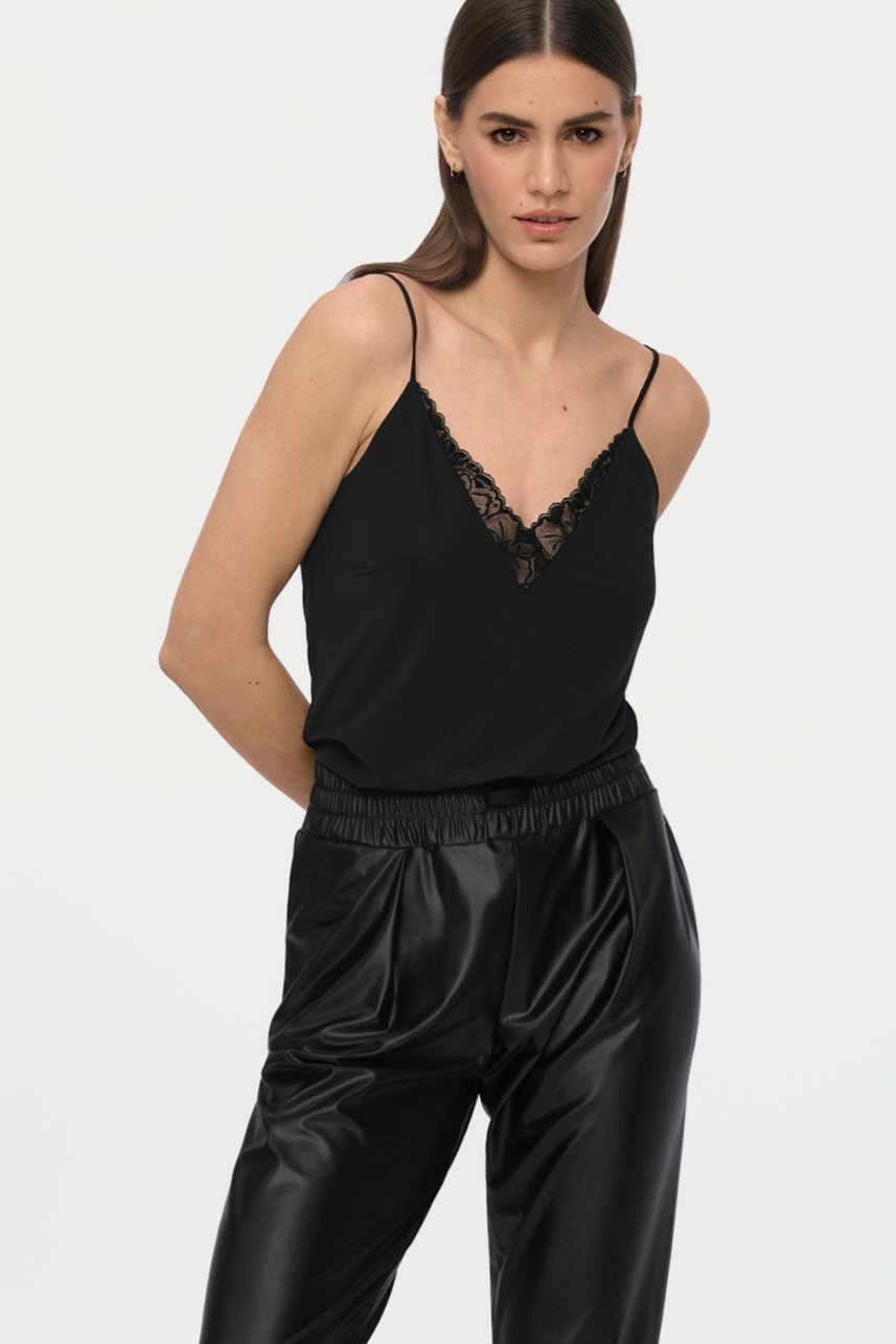 LOREN Spitzen Top schwarz
