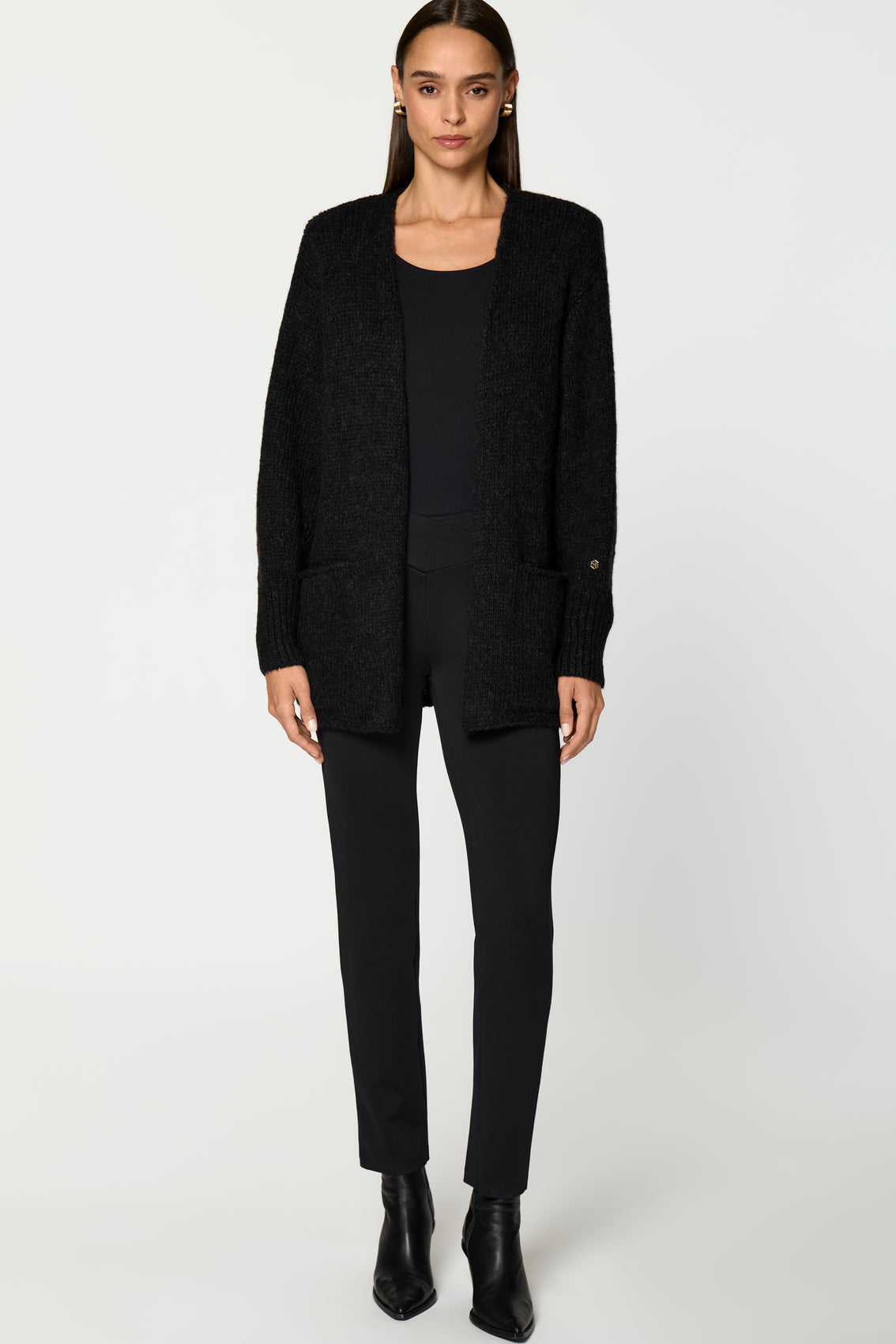 CANOLO Cardigan schwarz melange