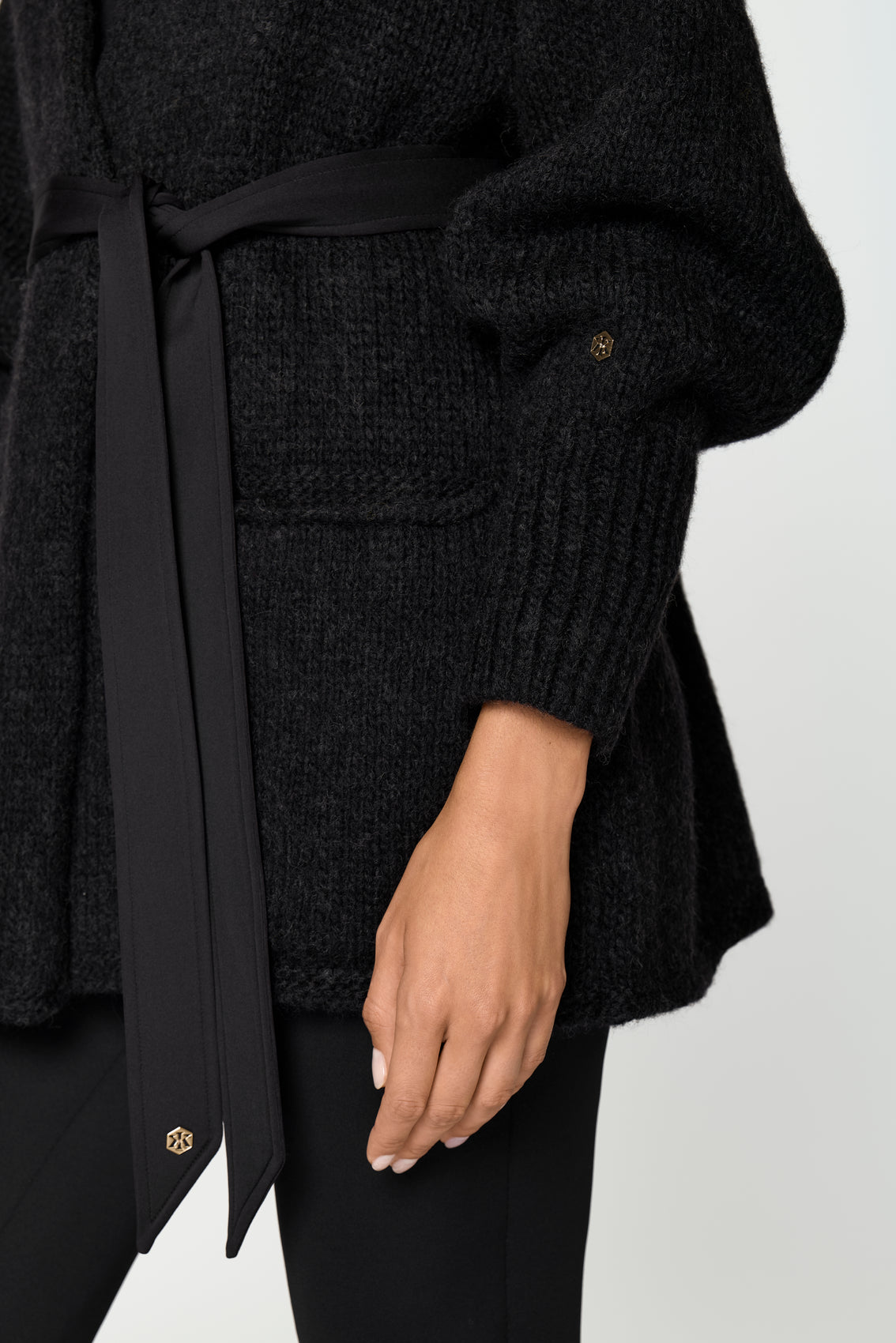 CANOLO Cardigan schwarz melange