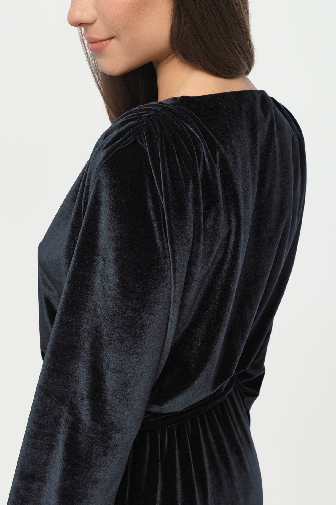 STARLIT Samt Kleid midnight