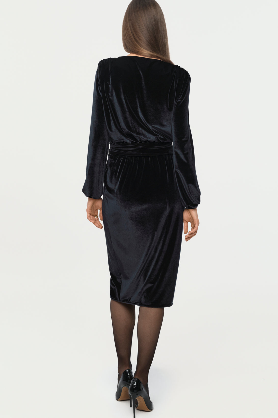 STARLIT Samt Kleid midnight