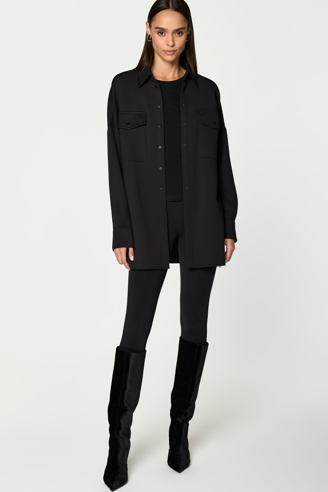 ERICE Hemd Jacke schwarz