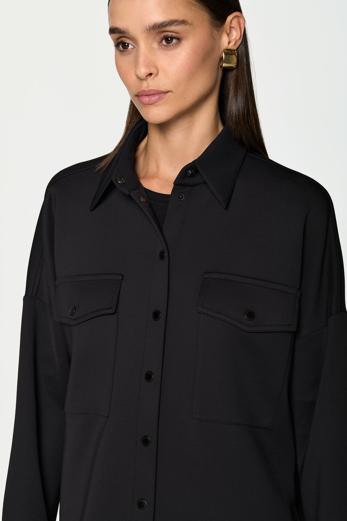 ERICE Hemd Jacke schwarz