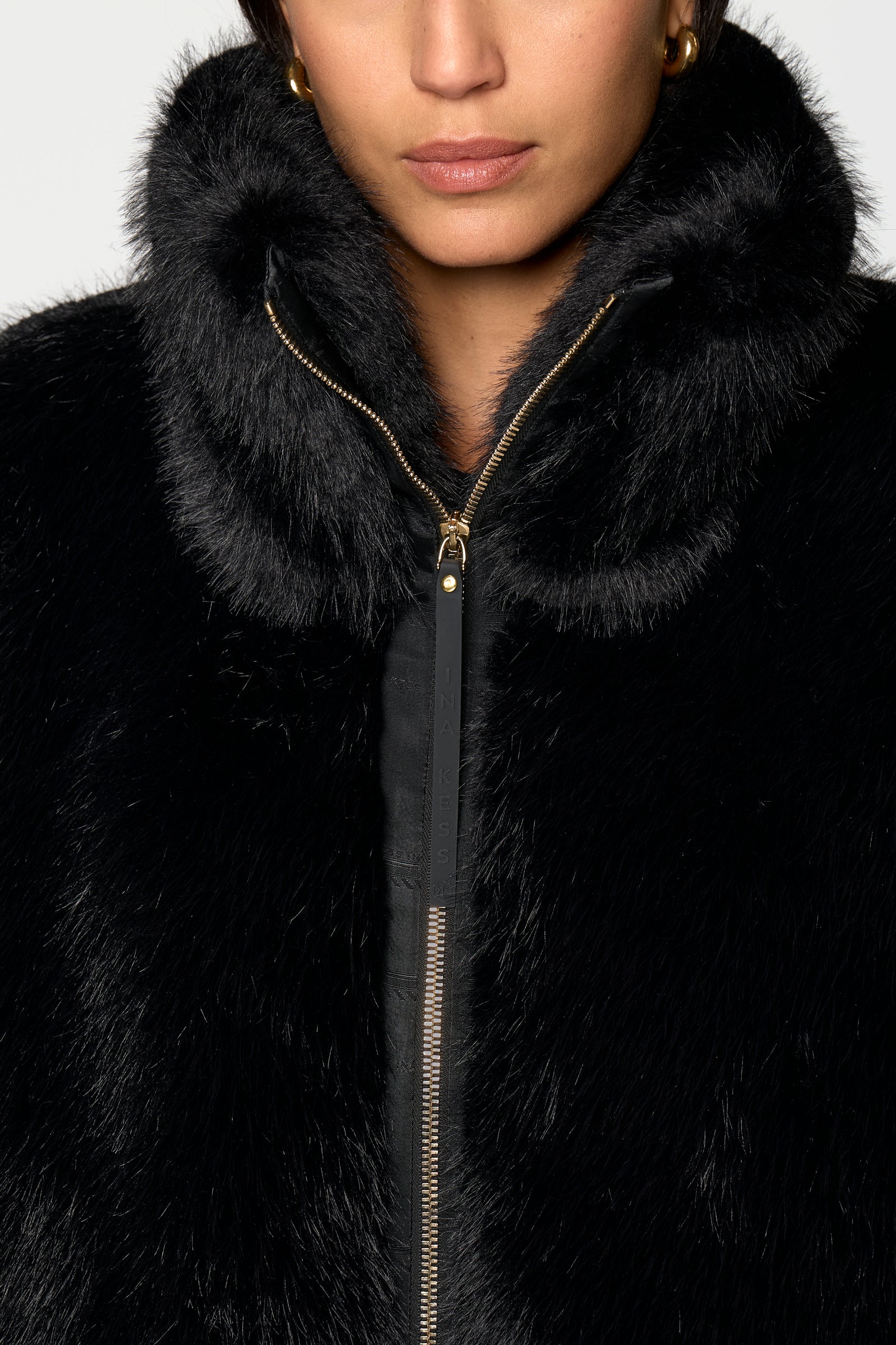 CHANOIR Faux Fur Coat black