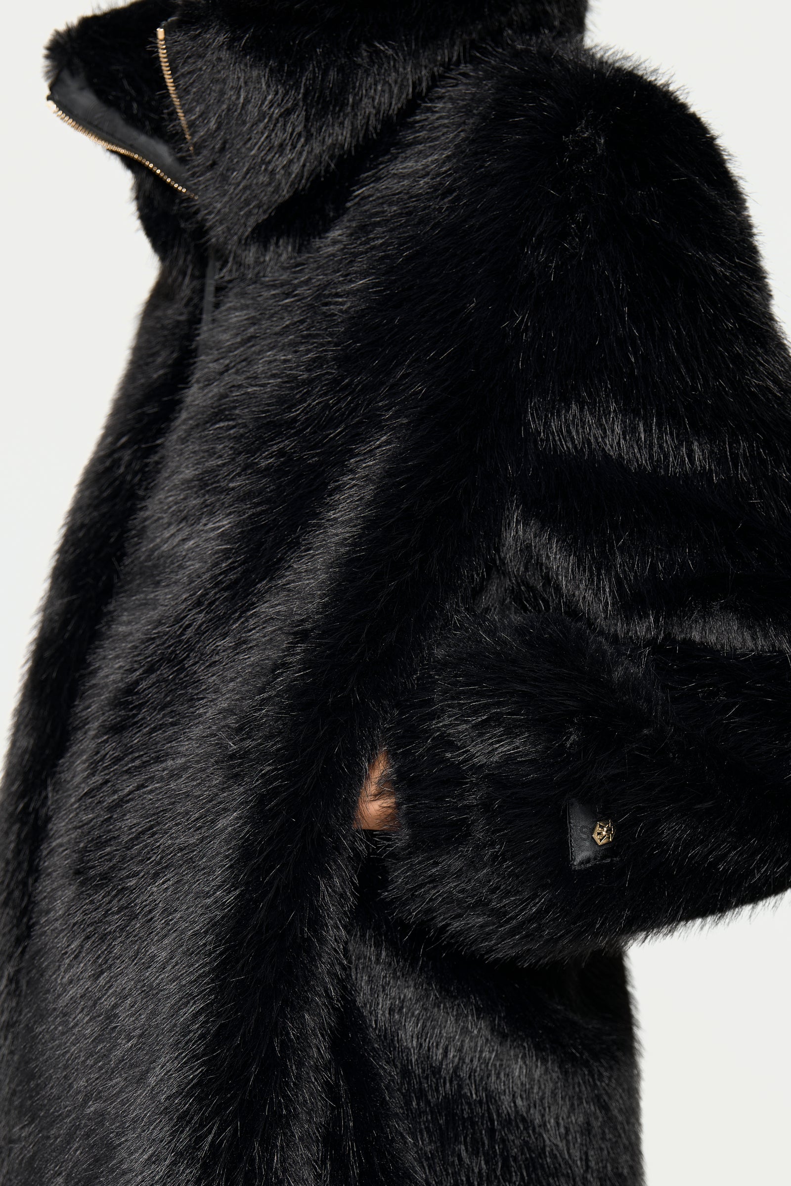 CHANOIR Faux Fur Coat black
