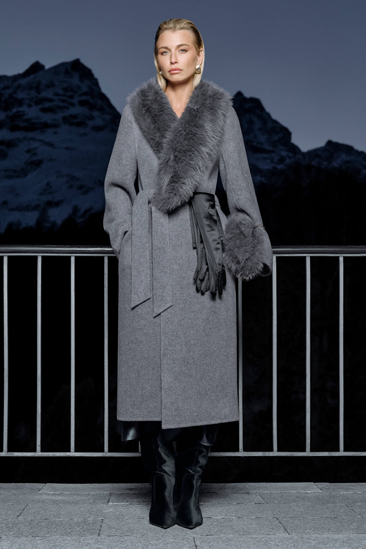 MARMEIRA Wool Cashmere Coat crystal grey
