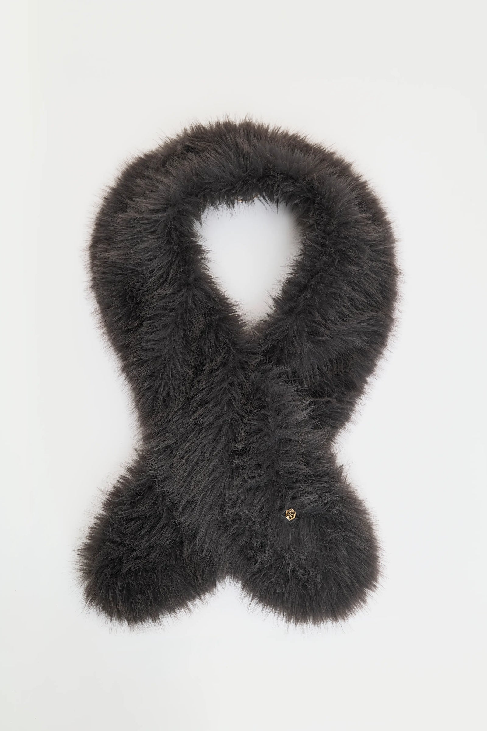 BRINA Faux Fur Schal crystal grey
