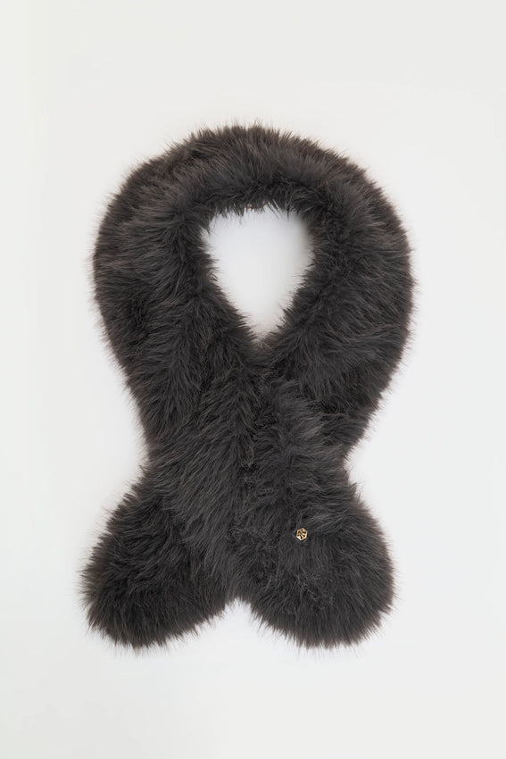BRINA Faux Fur Schal crystal grey