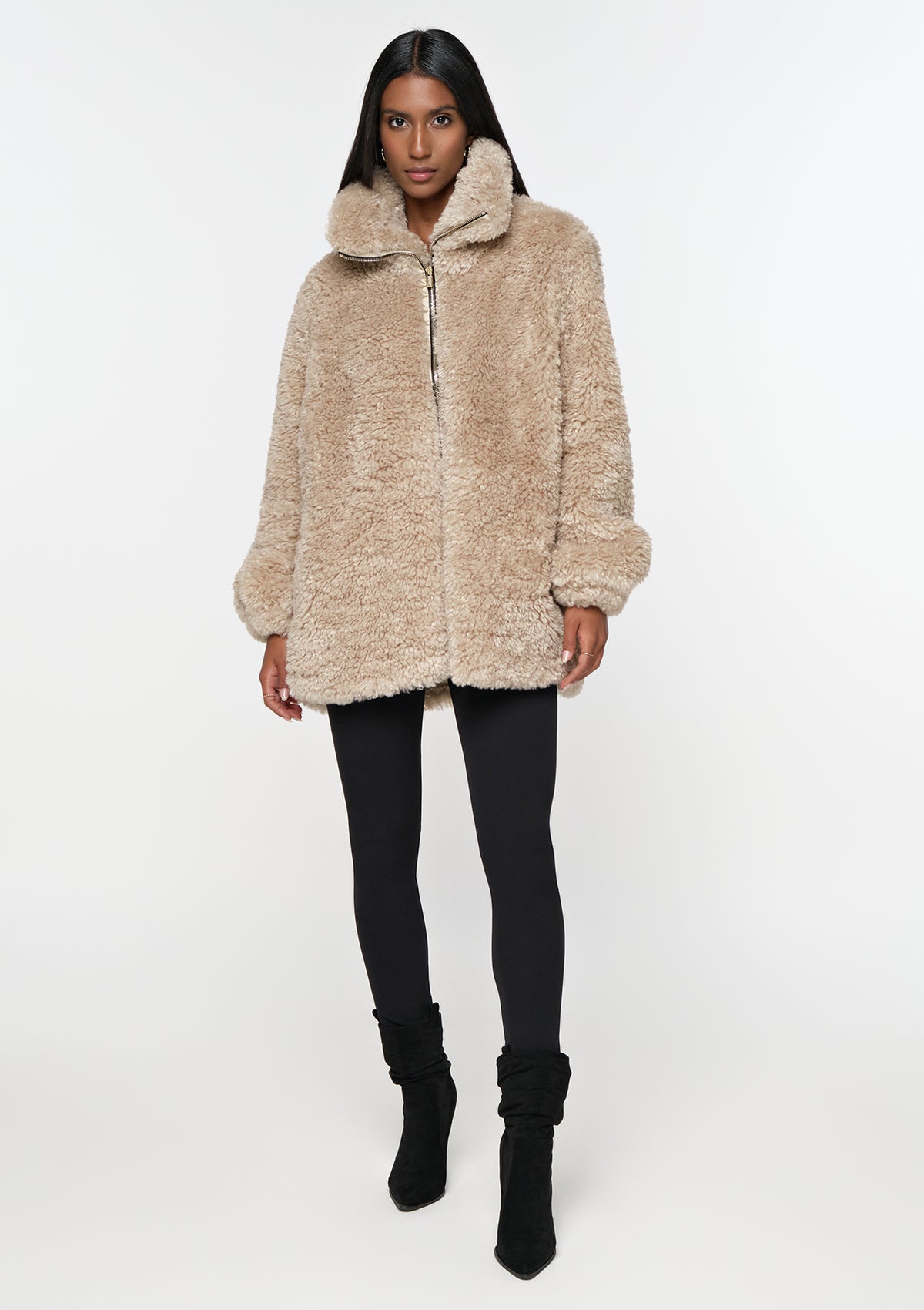 MILU Faux Shearling Jacket oat